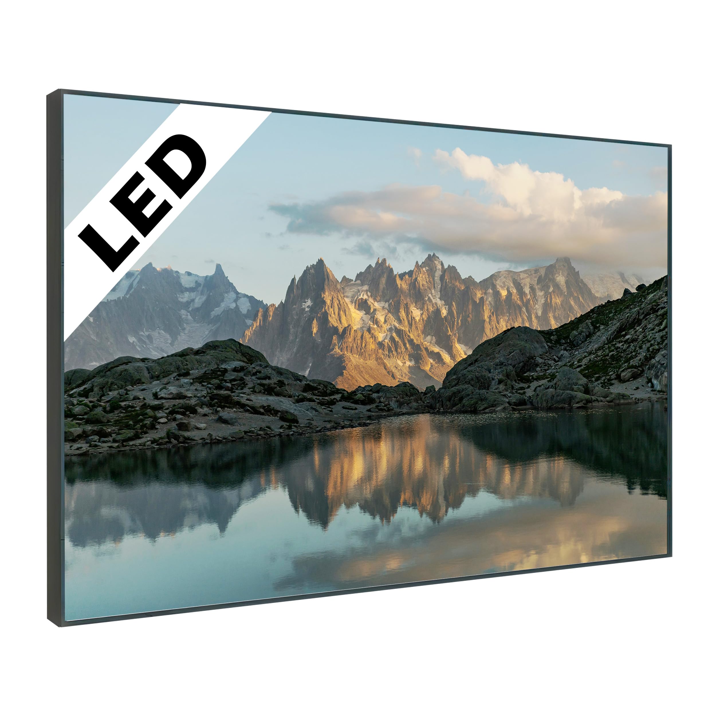 LED Wandbild Französische Alpen – Beleuchtetes Berge Panorama Bild