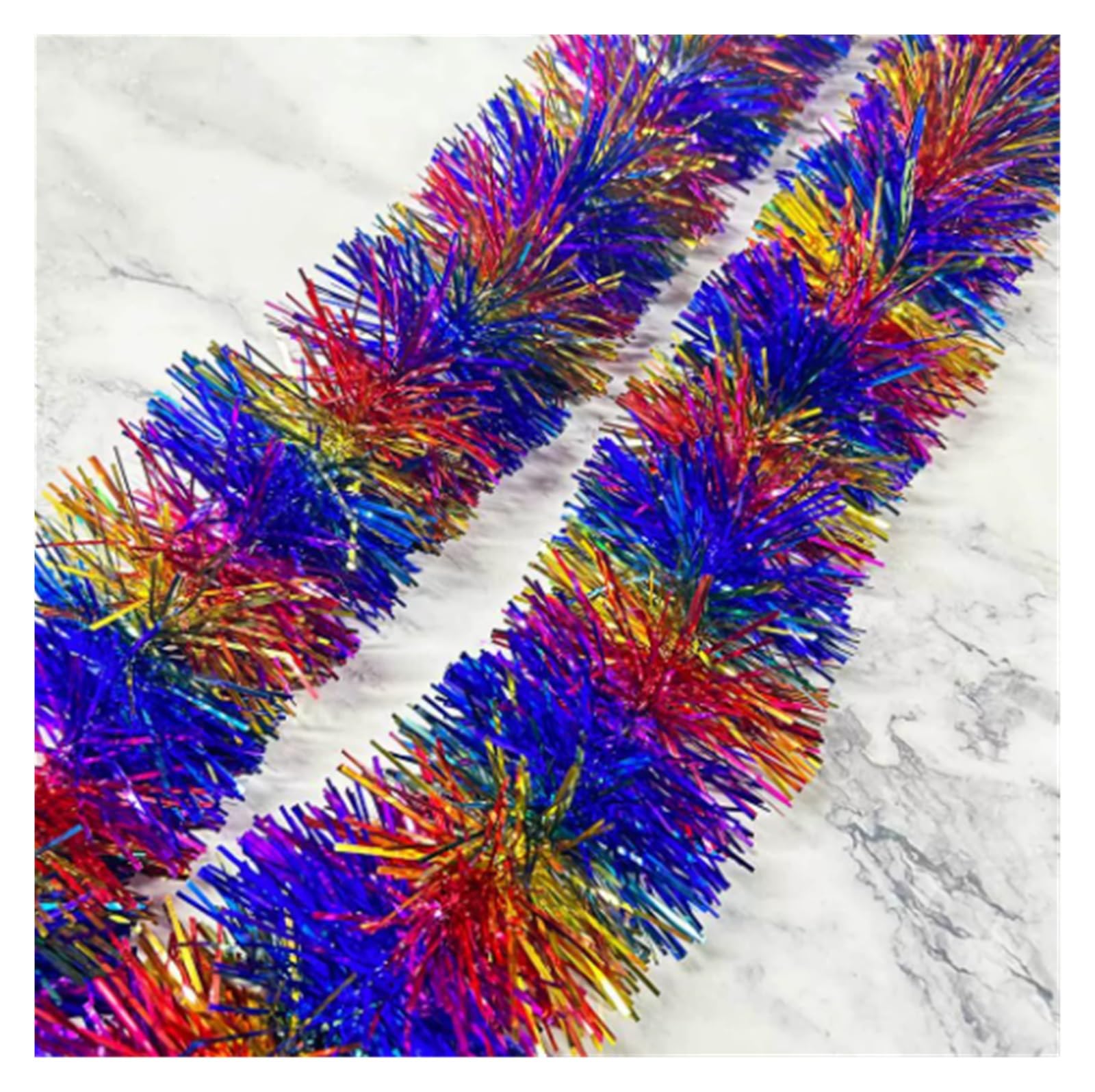 Decoración De Ventana Guirnaldas Navideñas De Oropel Metálico con Forma Espiral, Adornos Colgantes For Fiestas Pared Y Adornos Navideños(B,1.5M)