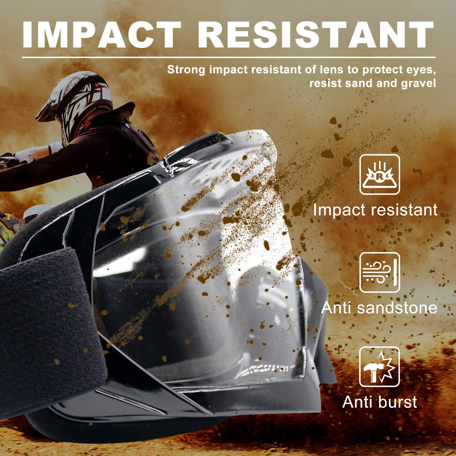 Occhiali da motocross ATV Occhiali Dirt Bike Occhiali Moto MX Off Road Occhiali per Uomini Donne Adulti Giovani Equitazione Racing