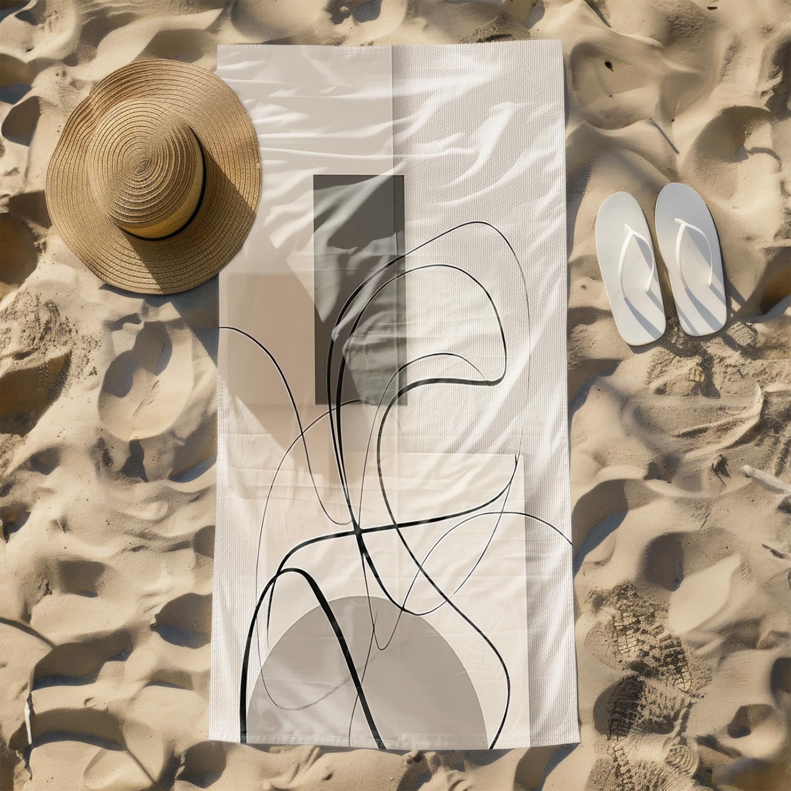 Genérico Toalla Playa Grande Arte Beige