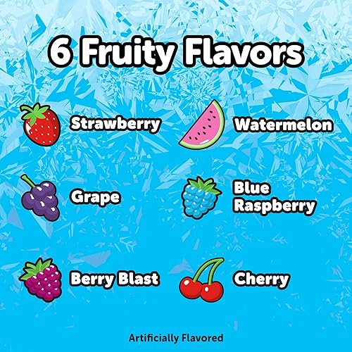 Miniatura 4 de Push Pop Freezer Pops - Paquete variado de paletas de hielo envueltas individualmente, 6 sabores afrutados clásicos, paletas de hielo de colores