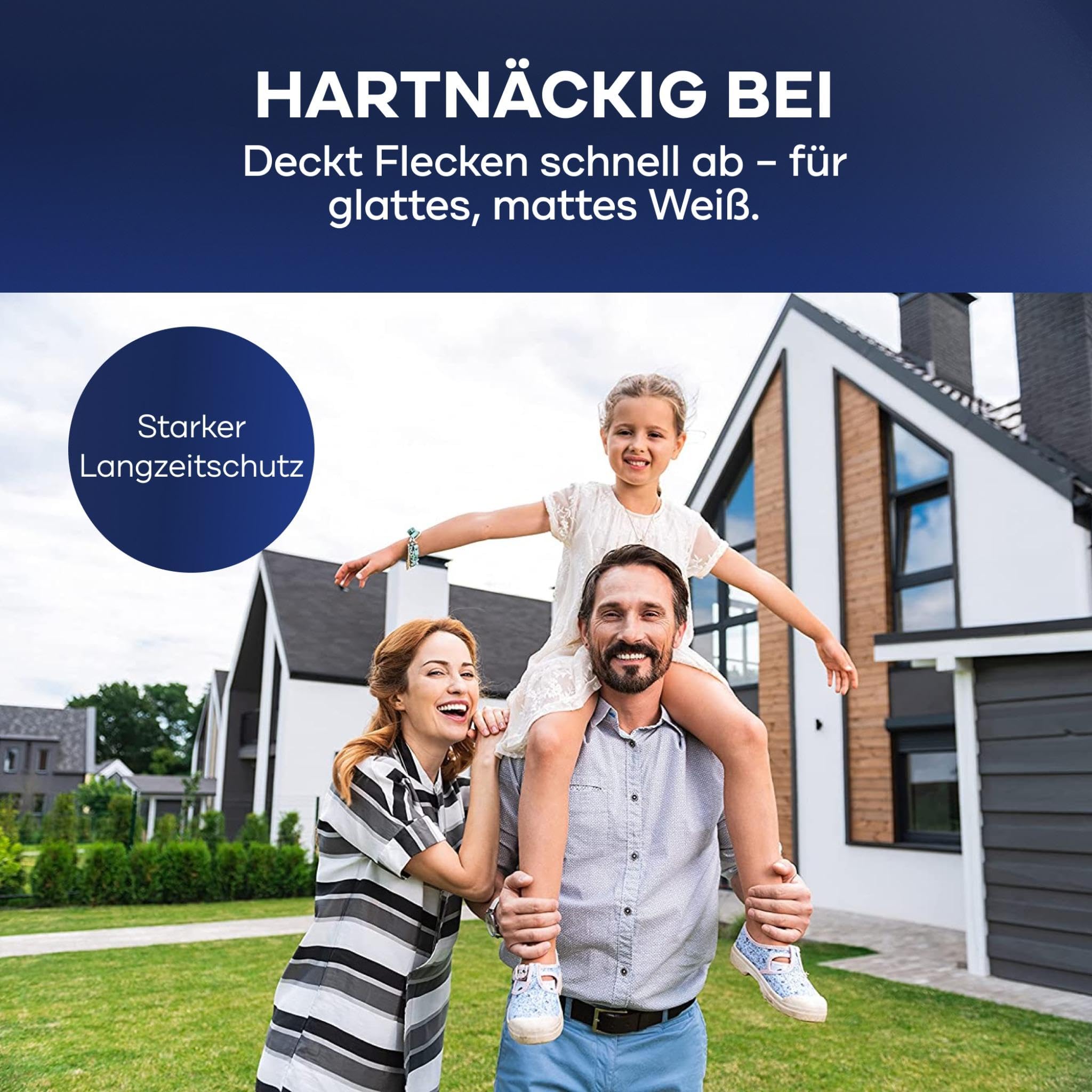 Plid® Silikon Fassadenfarbe Weiss matt 5L - Aussenfarbe wetterfest für Beton, Mauerwerk
