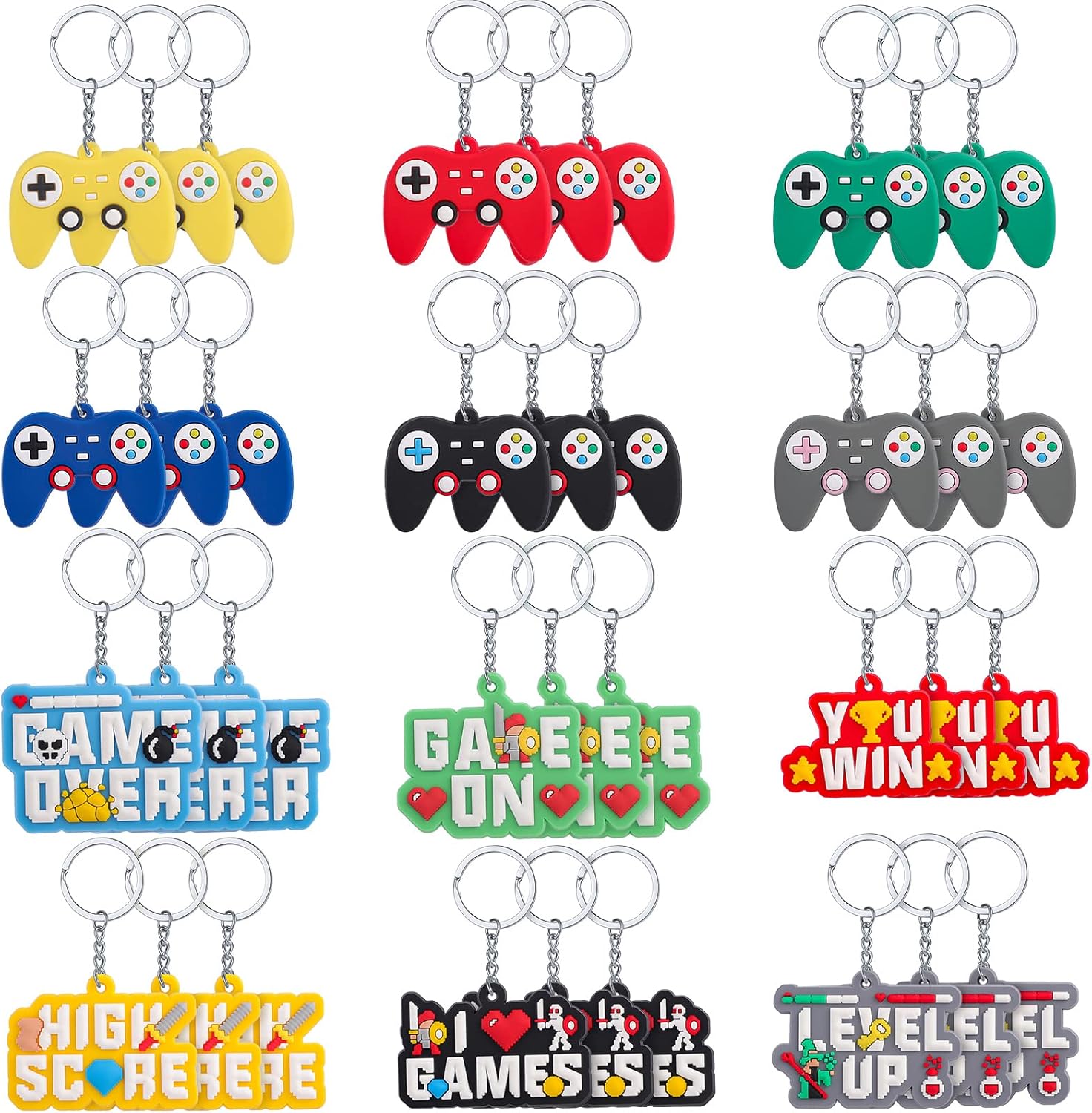 36 Pieces Video Game Keychains Game Party Favors Game