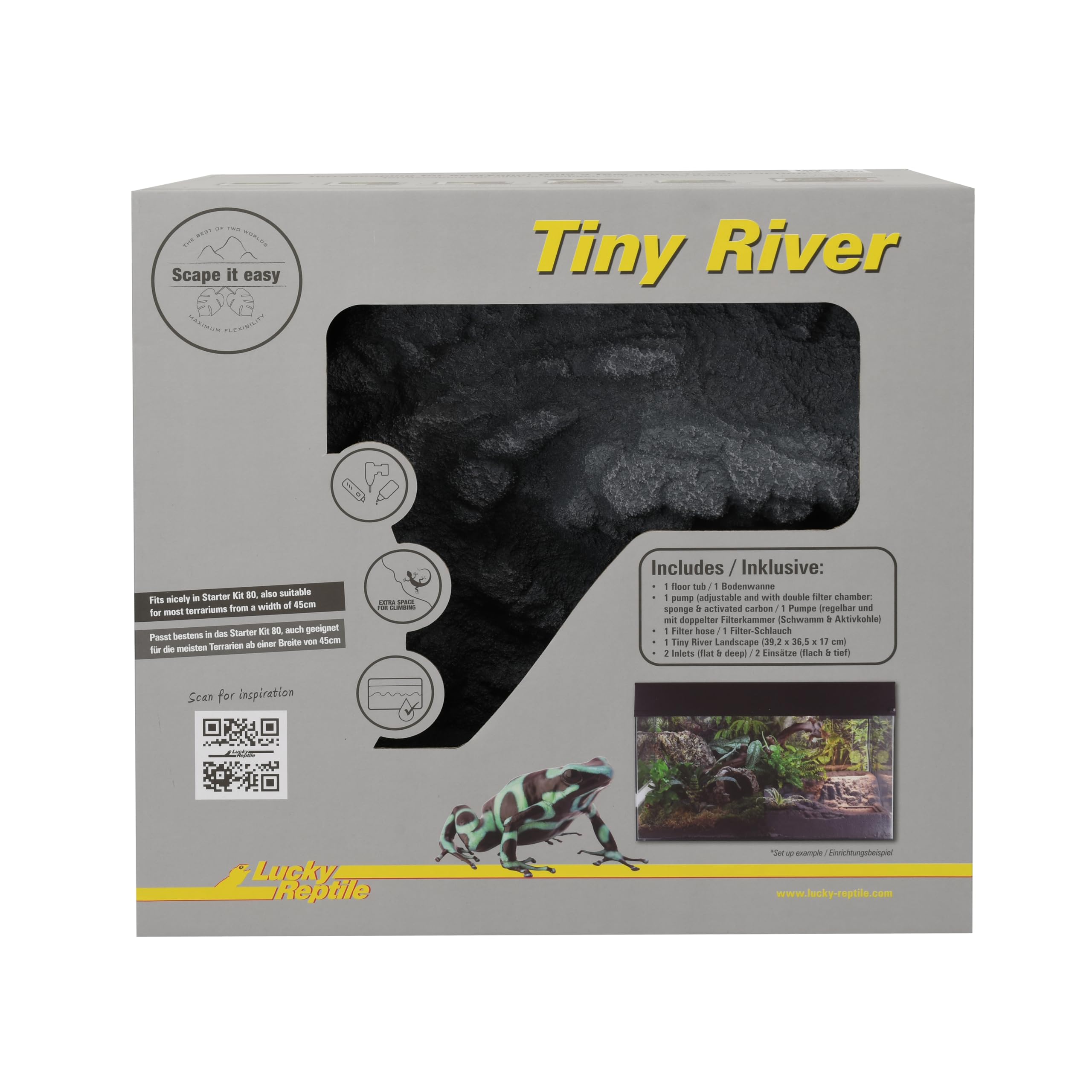 Lucky Reptile Tiny River - Scape it Easy, ok. 39,5 x 36,5 cm, łącznie z pompką