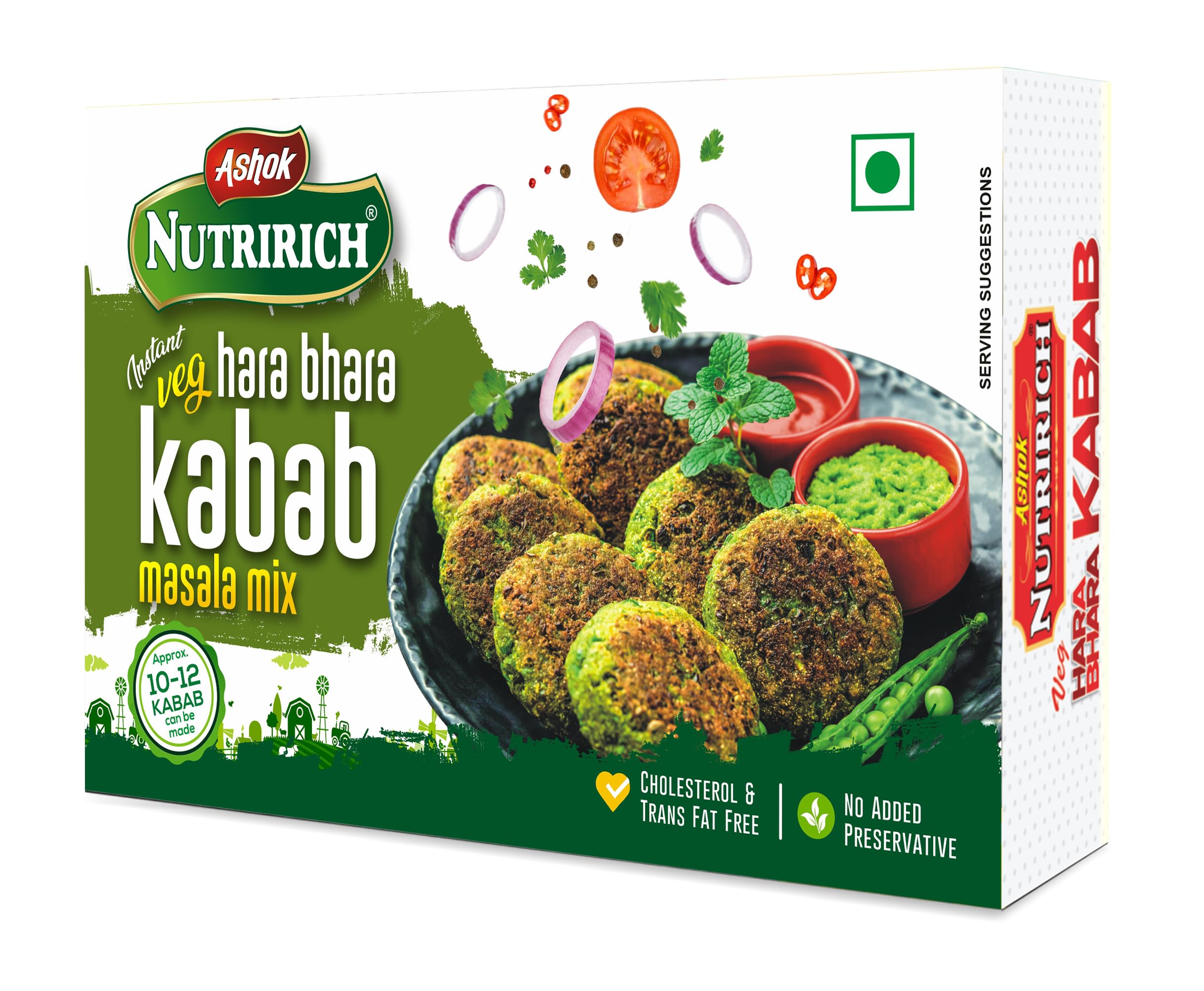 ASHOK NUTRIRICH Veg. Instant Hara Bhara Kabab Masala Mix. 100g | Ready to Cook | Cholesterol & Trans Fat Free | No Added Preservative | (Hara Bhara Kabab 100 g Pack of 2)