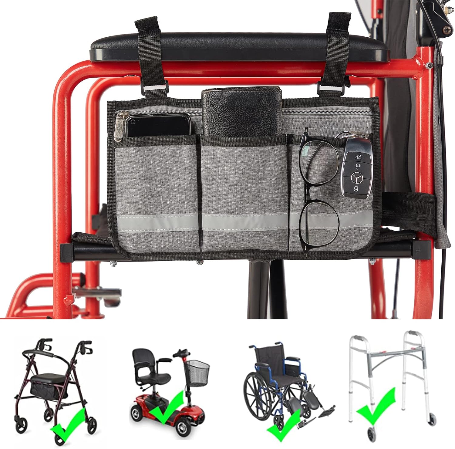 Buy Double Sided Wheelchair Scooter Side Bag Walker Bag Rollator