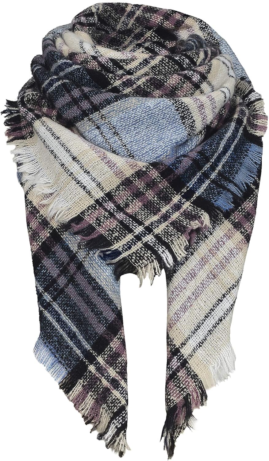 American Trends Womens Fall Winter Scarf Plaid Tassel Soft Warm Blanket Scarves Womens Shawl Wraps
