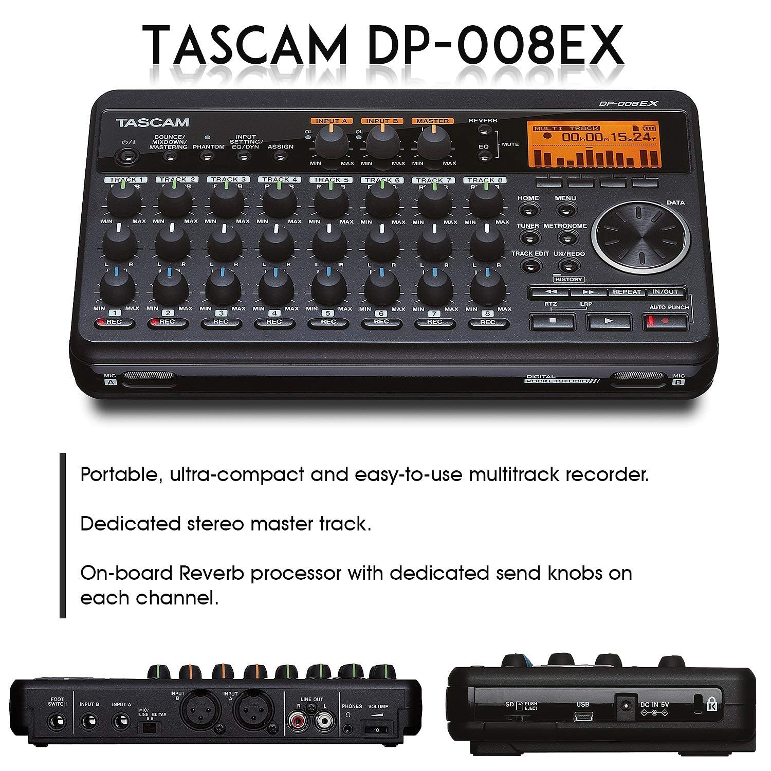 Tascam DP-008EX 8-Track Digital Pocket studio Along with Samson