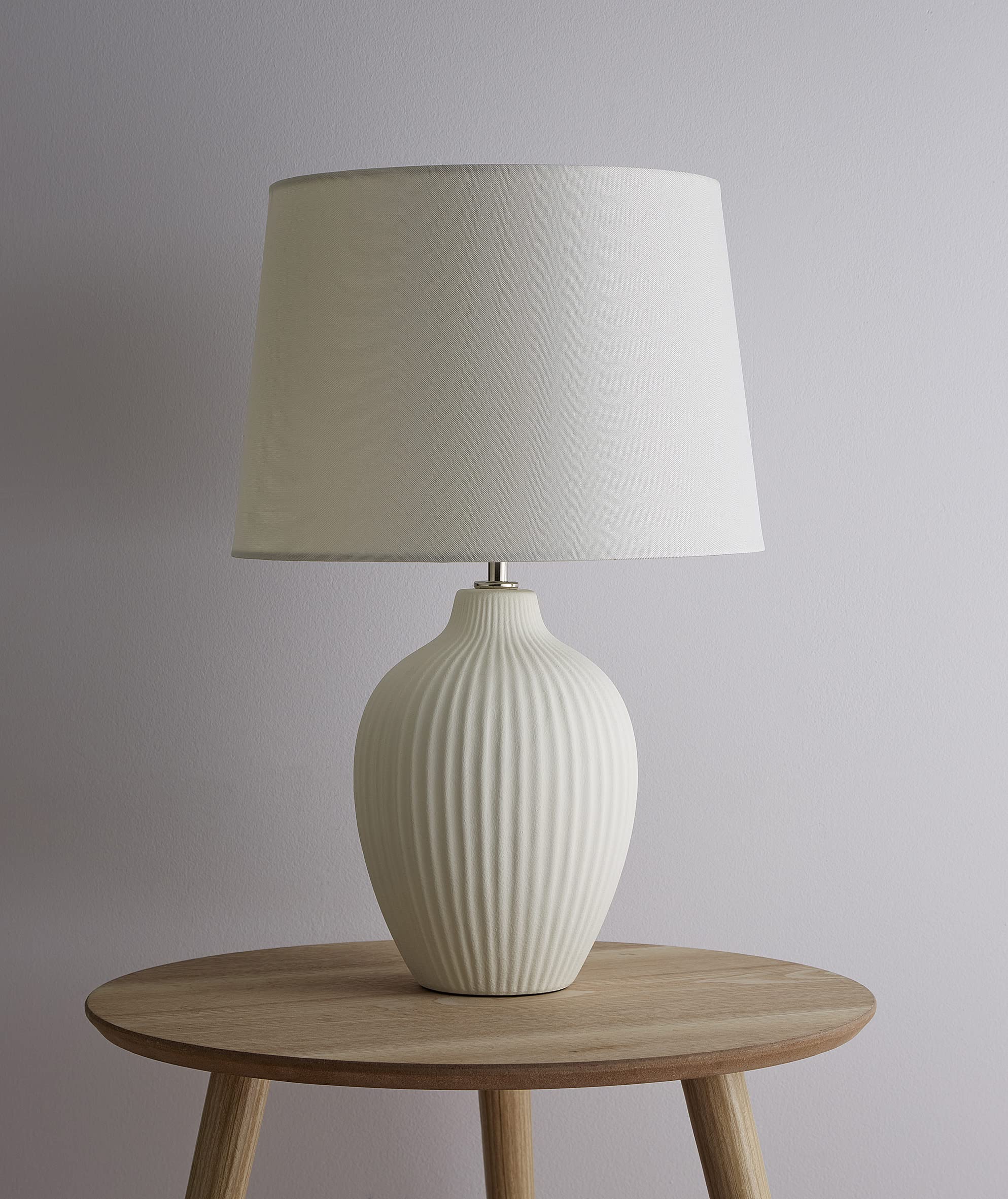 Nora 51cm Cream Ceramic Table Lamp with Matching Cream Shade