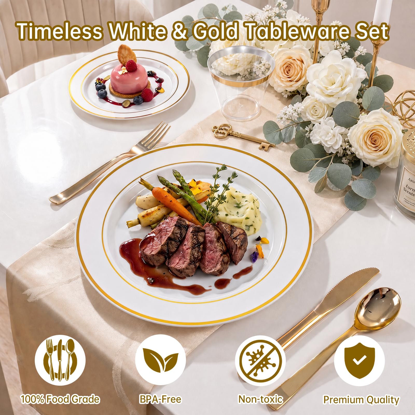 DaYammi Gold Dinnerware Set - 350 Piece -2