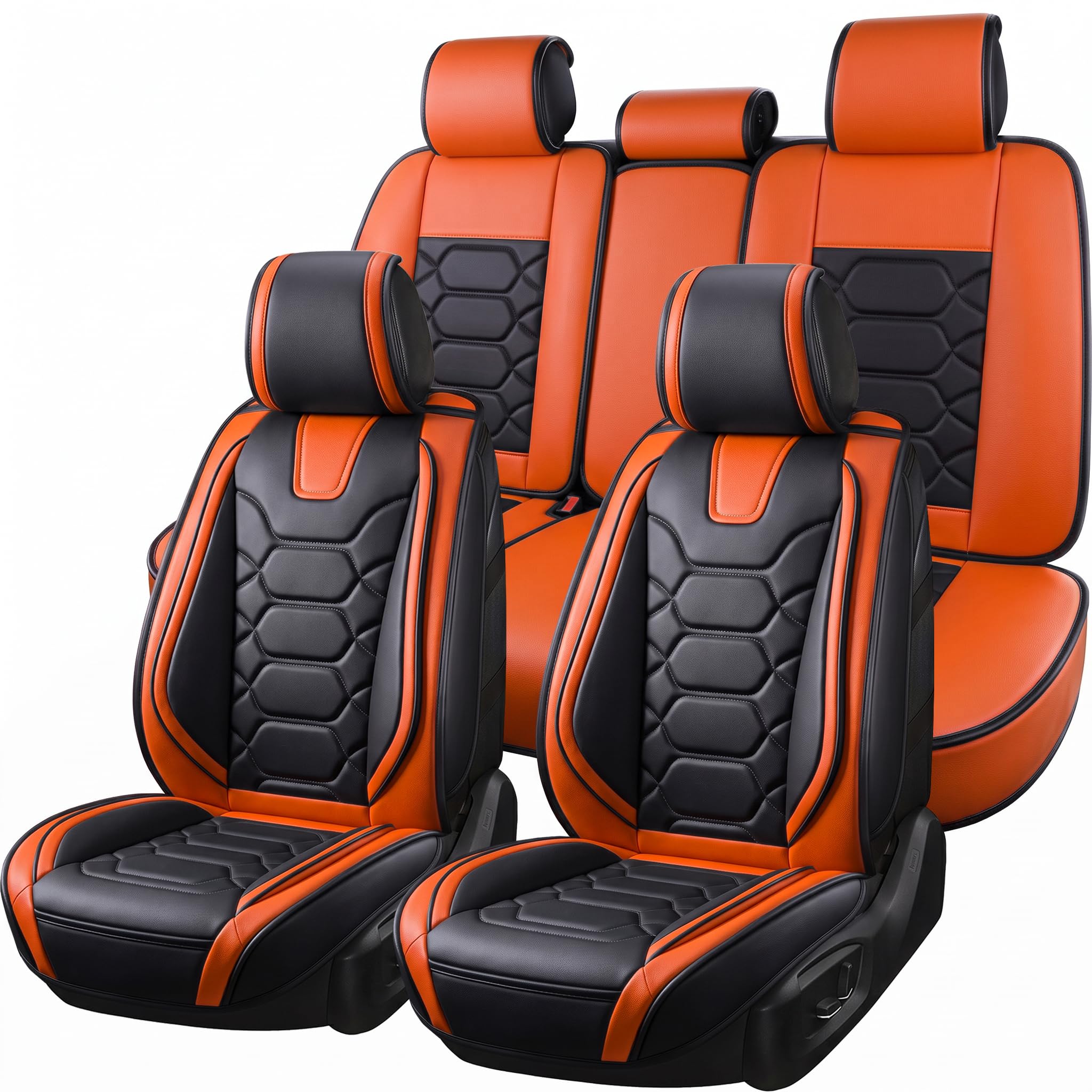 OASIS AUTO Car Seat Covers Full Set, Waterproof Faux Leather Seat Covers for Cars Universal Fit for SUV, Truck, Sedan, Black Premium Car Seat Protector with Front & Back Cushions — Amazon image 16