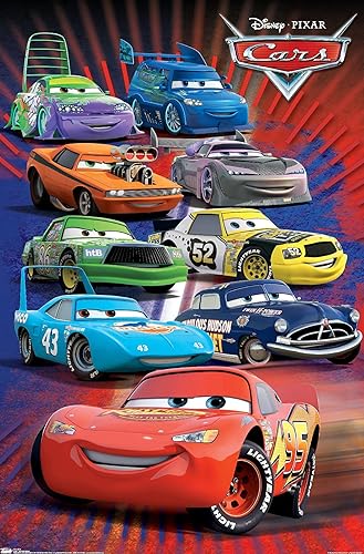 Trends International Disney Pixar Cars - Póster de pared sobrecargado, 22.375 x 34 pulgadas, versión premium sin marco