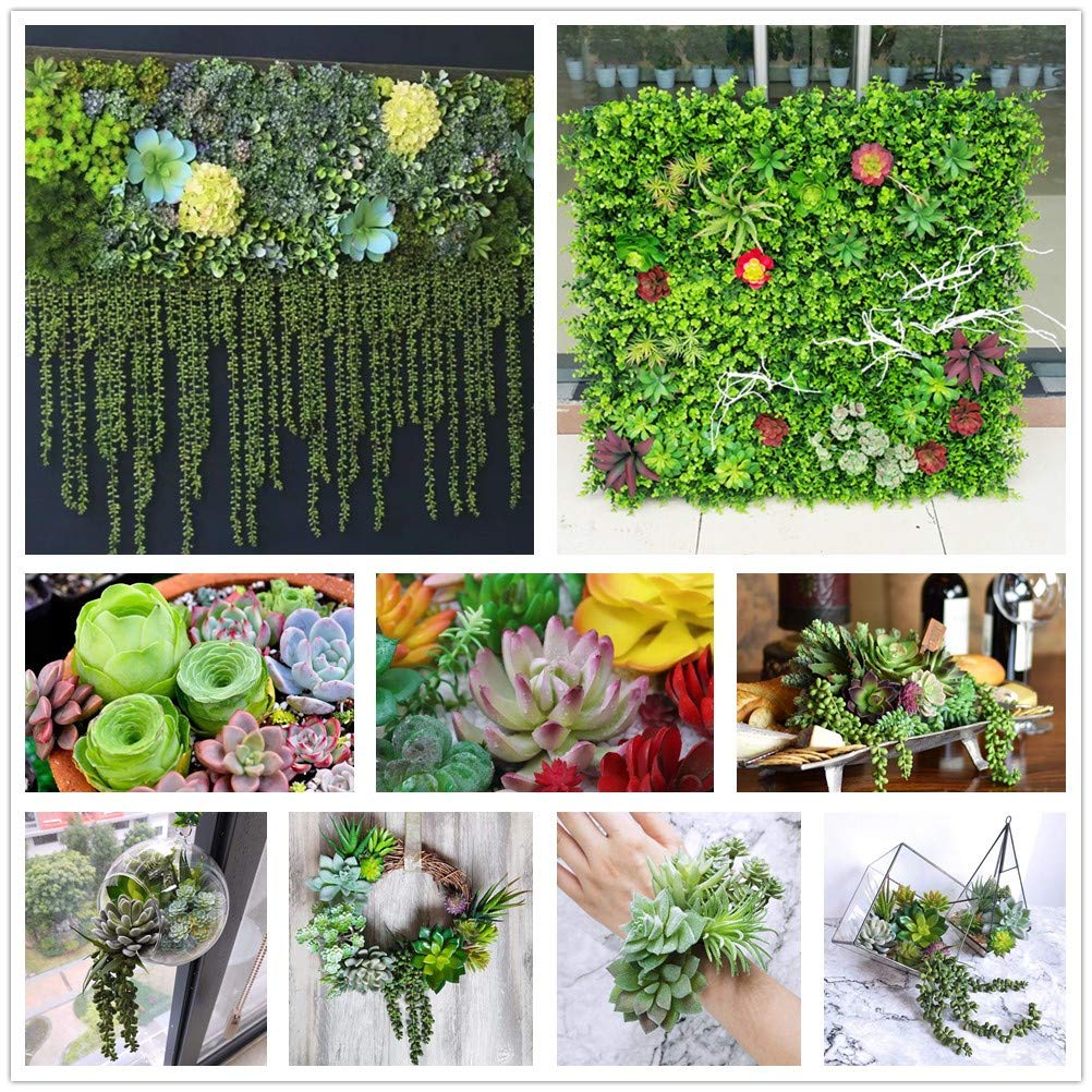 Amazon.co.jp: 人工多肉植物 13個 詰め合わせ ブルー フェイク