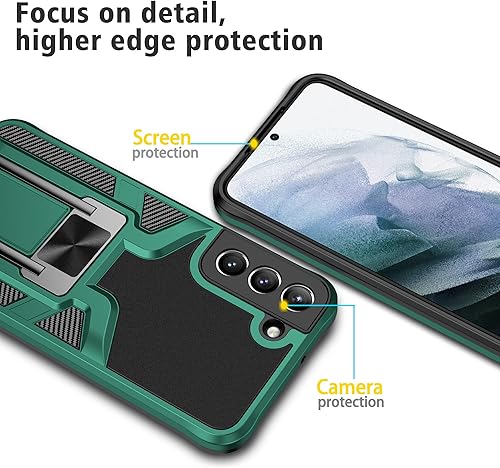 Miniatura 3 de Funda para Samsung Galaxy S22, S22 con protector de pantalla de TPU flexible autorreparable 2 unidades, grado militar doble a prueba de golpes con