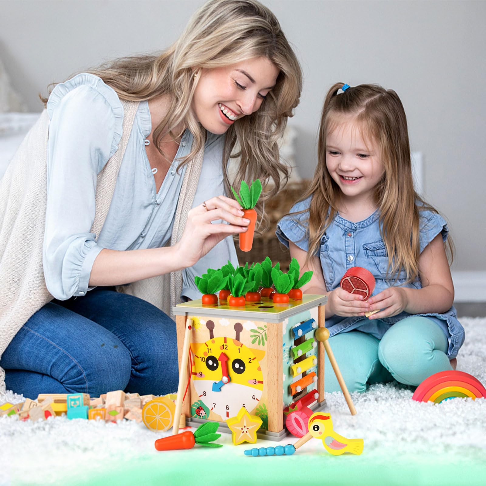 Cassetta Attrezzi Bambini Giochi in Legno, Attrezzi da Lavoro Bambini, Giocattolo per Camion, Attrezzi Giocattolo Bambini, Giochi in Legno per Bambini Ragazzo Ragazza 2 3 4 Anni