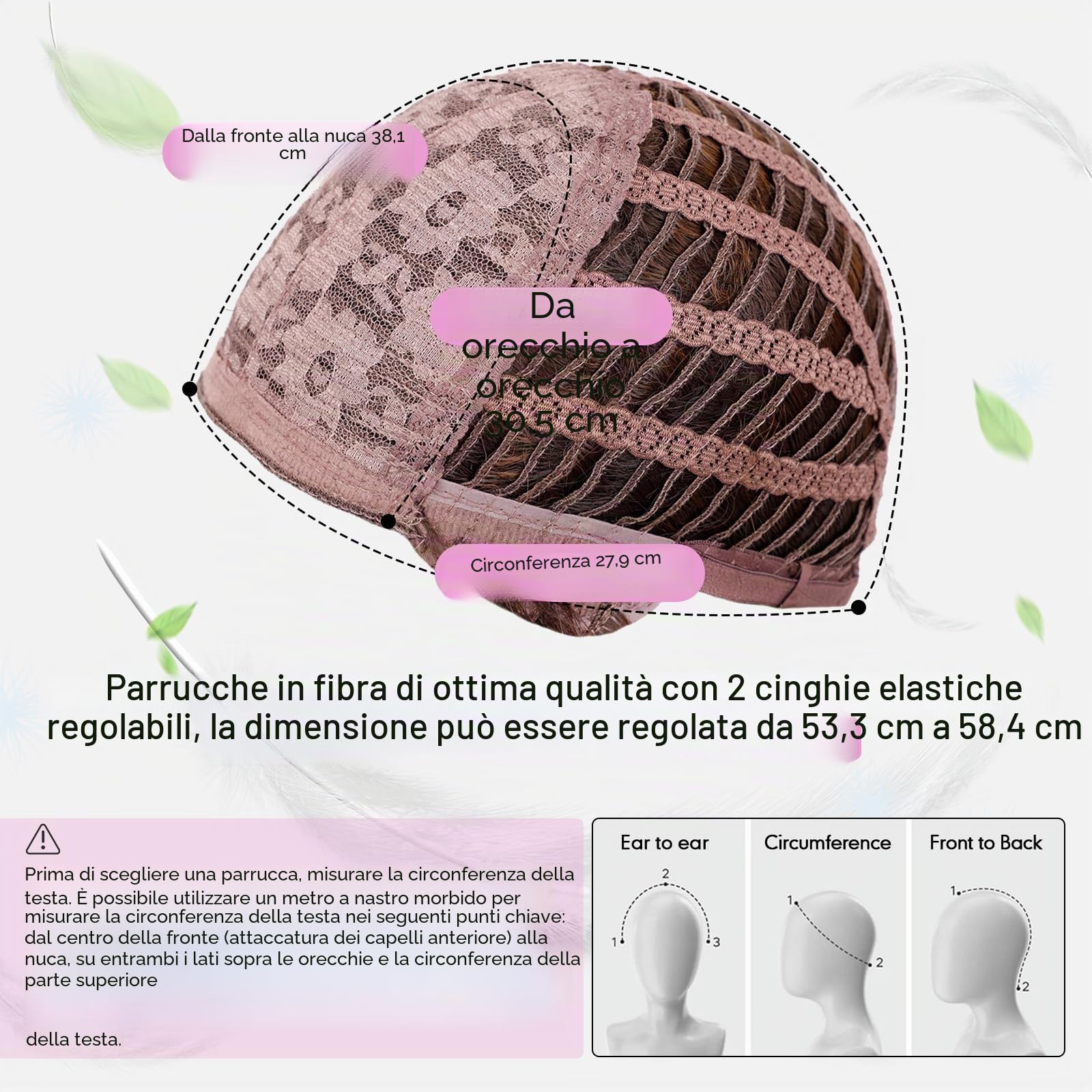 HAIRCUBE Parrucche per Capelli Sintetici a Strati Lunghi Marrone per le Donne con Evidenza