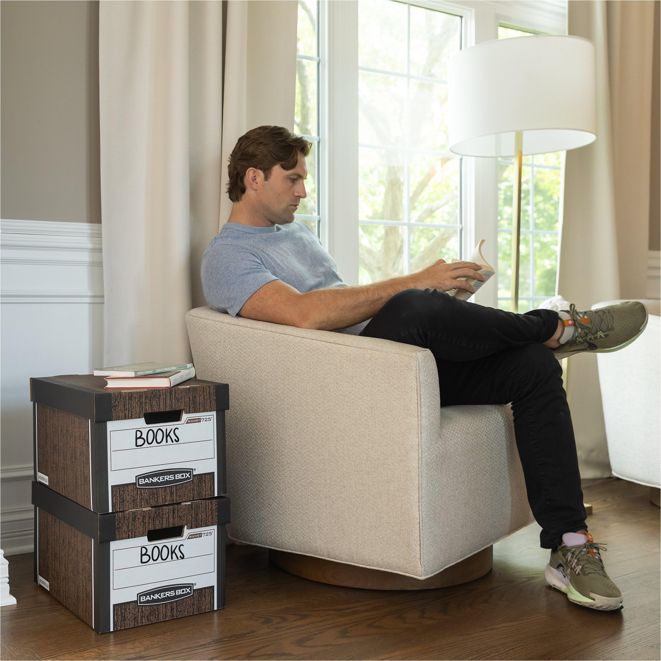 Bankers Box 12-Pack R-Kive Heavy Duty File Storage Boxes with Lids FastFold Assembly Letter Legal 00725 — view 8