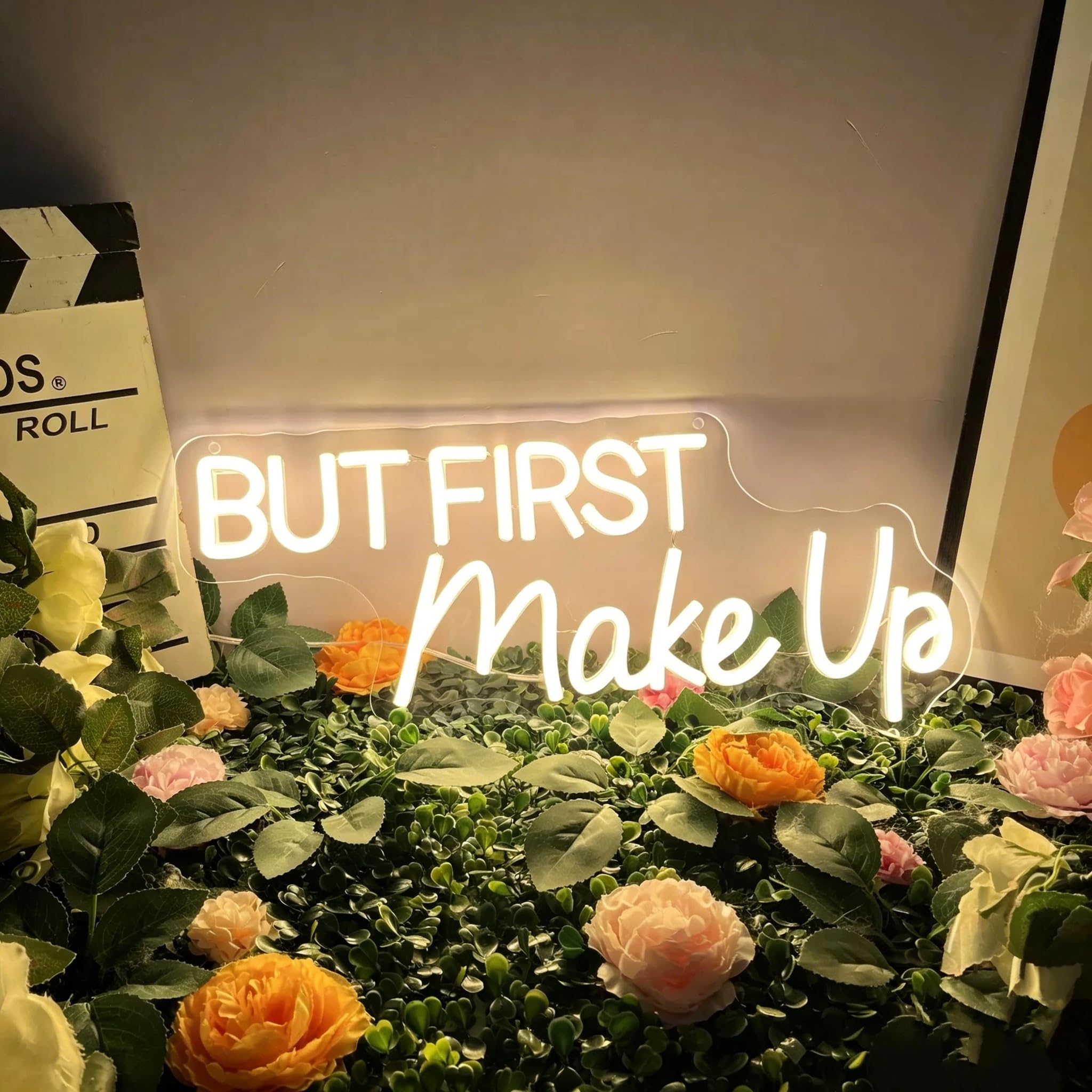 But First Make Up Neon Sign Dimmable LED Wall Decor USB Powered Makeup Room Neon Light for Beauty Studio, Vanity Table, Bedroom, Salon, Gift for Makeup Lovers & Beauticians