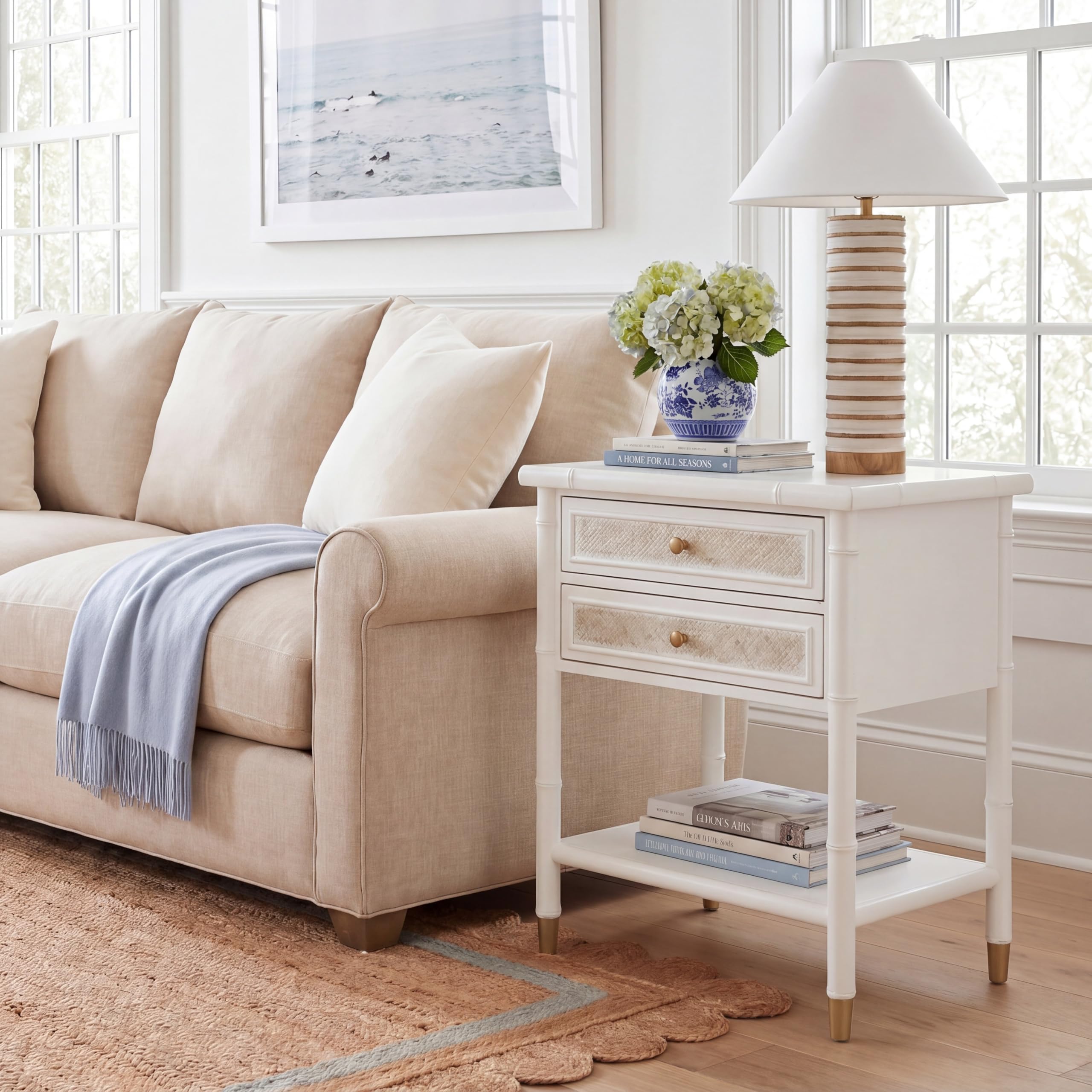 Amazon.com: Safavieh Home Collection Ahab White/Gold 2-Drawer 1
