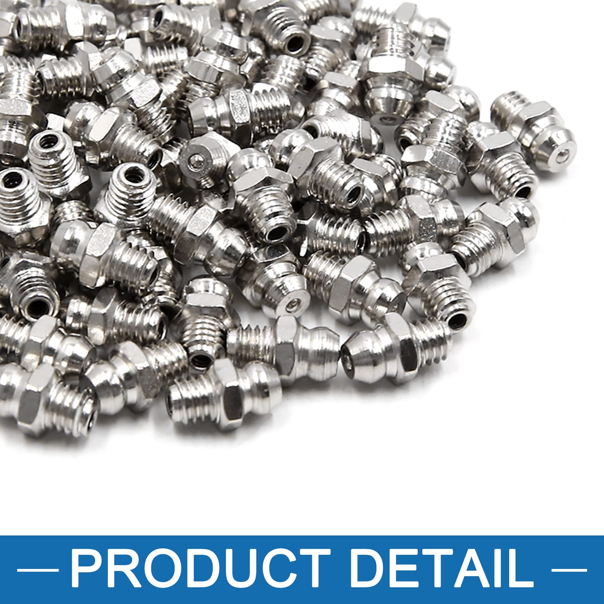 ABSPRO Raccordo Nipplo per Ingrassatore M6 x 1 Dritto Nickel Placcato Zestaw 80
