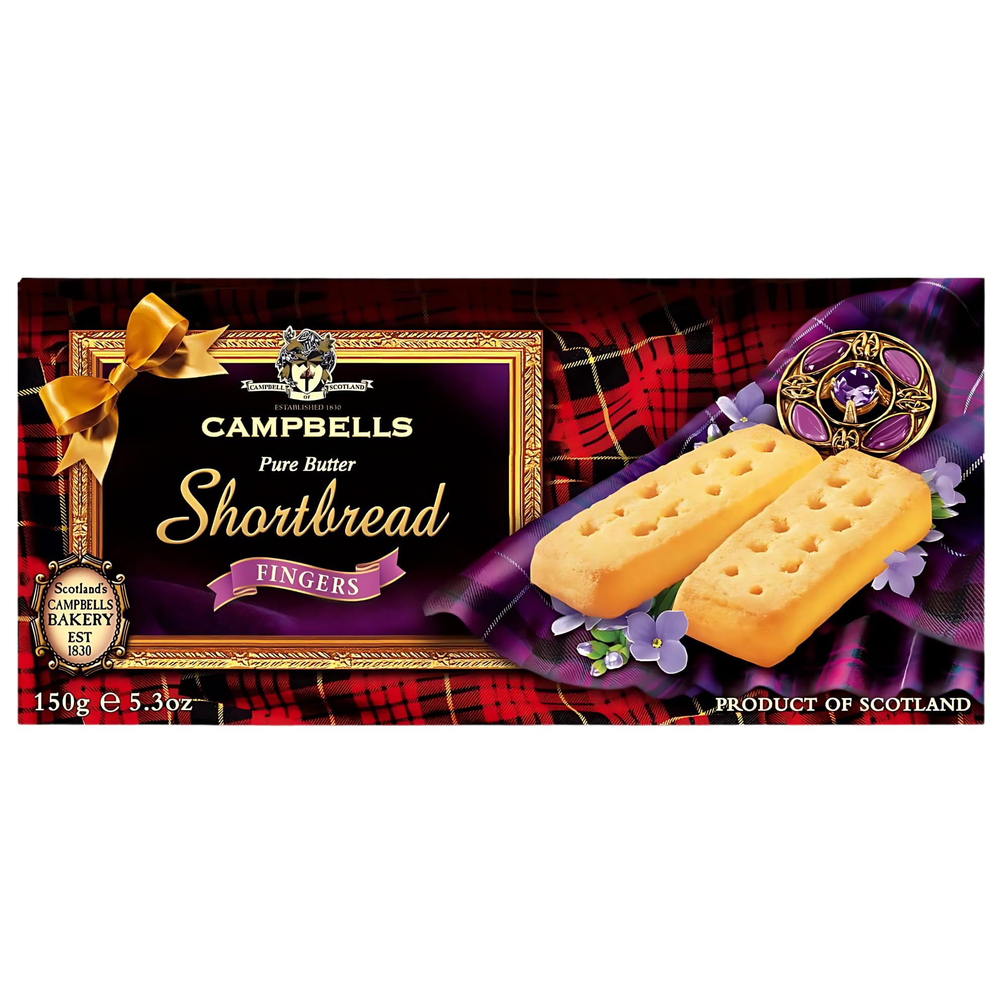 Campbells All Butter Shortbread Fingers - Traditional Shortbread in Carton, Product of Scotland