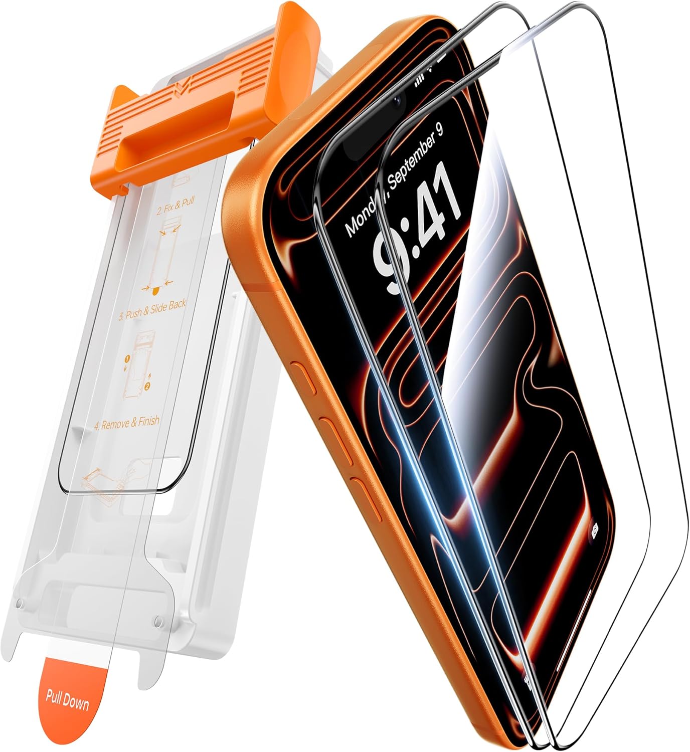 EZ-GLAZ-4 Pack For IPhone 14 Pro Privacy Screen Protector[6.1"] 9H Hardness 12FT Military Grade Shatterproof Long Durable Tempered Glass Film With Flawless Fit Box,Scratch Resistant