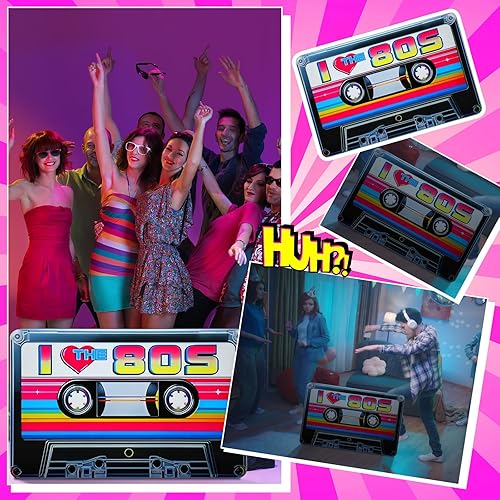 Miniatura 4 de Amyhill Cinta de casete de 4.6 pies de los 80 con corte de cartón, tamaño real, estilo retro de los años 80, década de 1980, decoración de fiestas