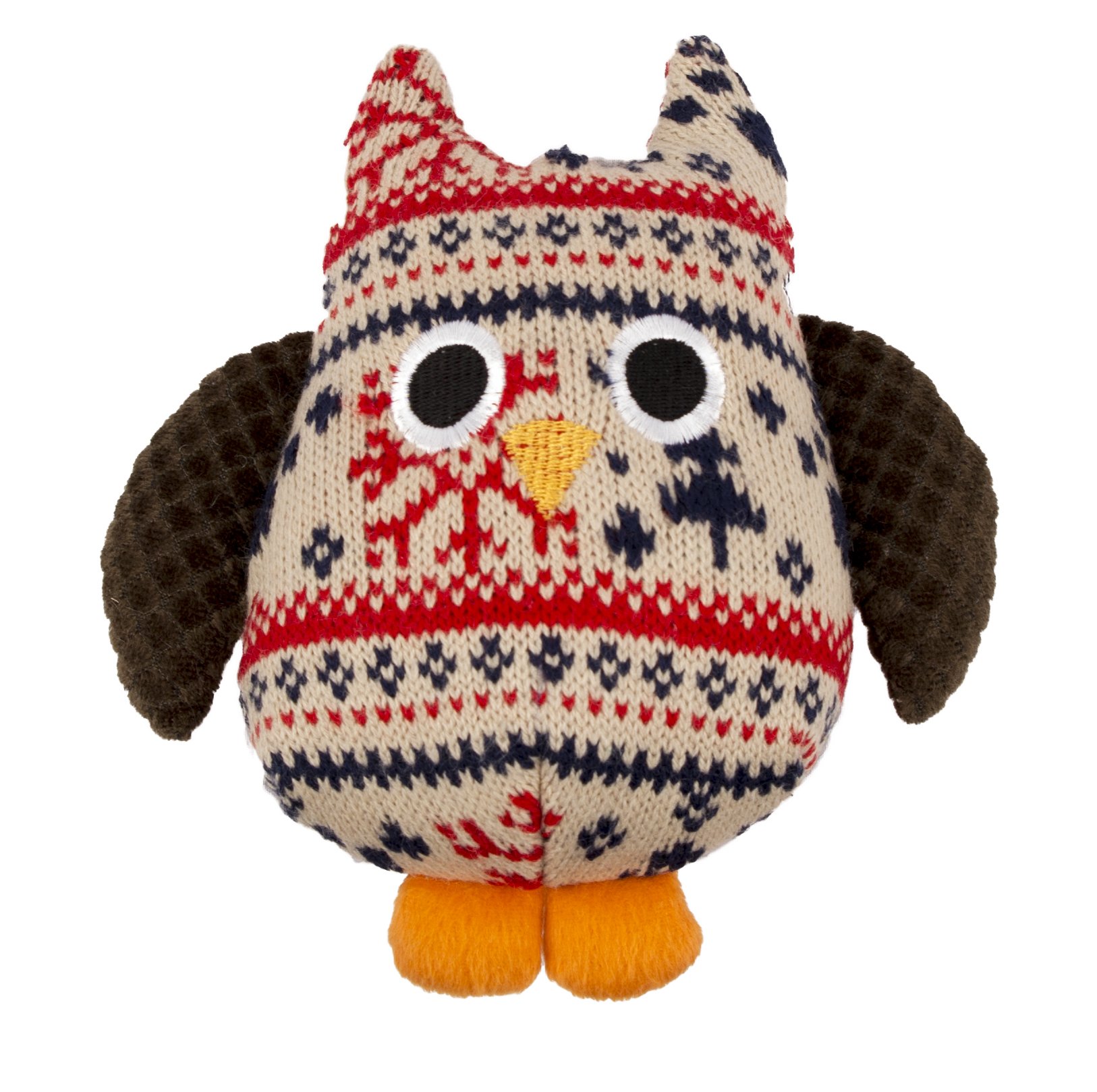 Pet Brands:- owl Shape Plush Squeaker Dog Chew Toy