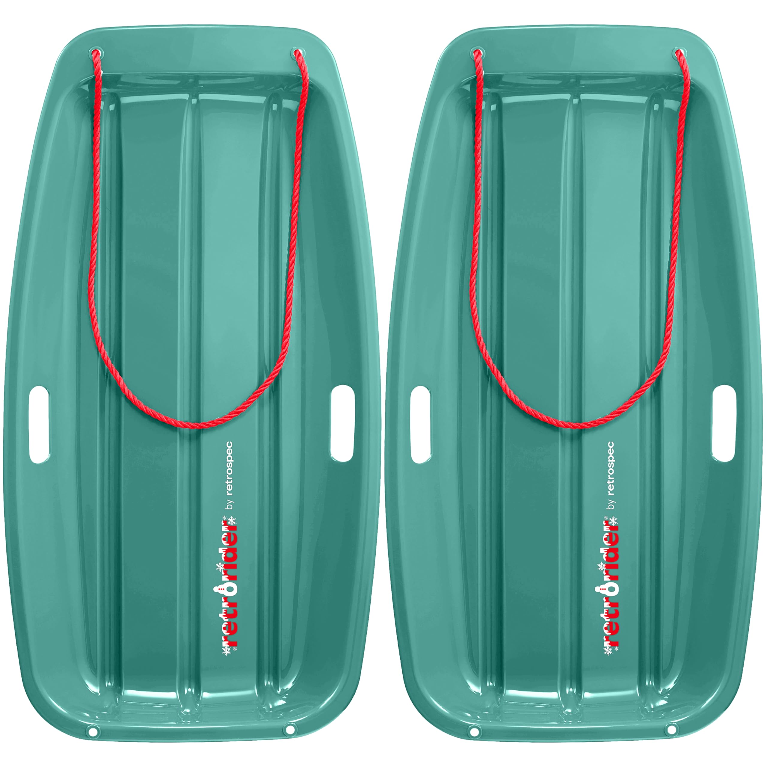 Retrorider Classic Toboggan Snow Sled: Hard Bottom for Fast, Smooth Downhill Performance