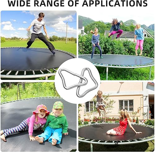 Miniatura 7 de BESPORTBLE 20 piezas de acero inoxidable triángulo anillo hebilla V - anillos para trampolín piezas de repuesto bolsa trampolín Mat Craft