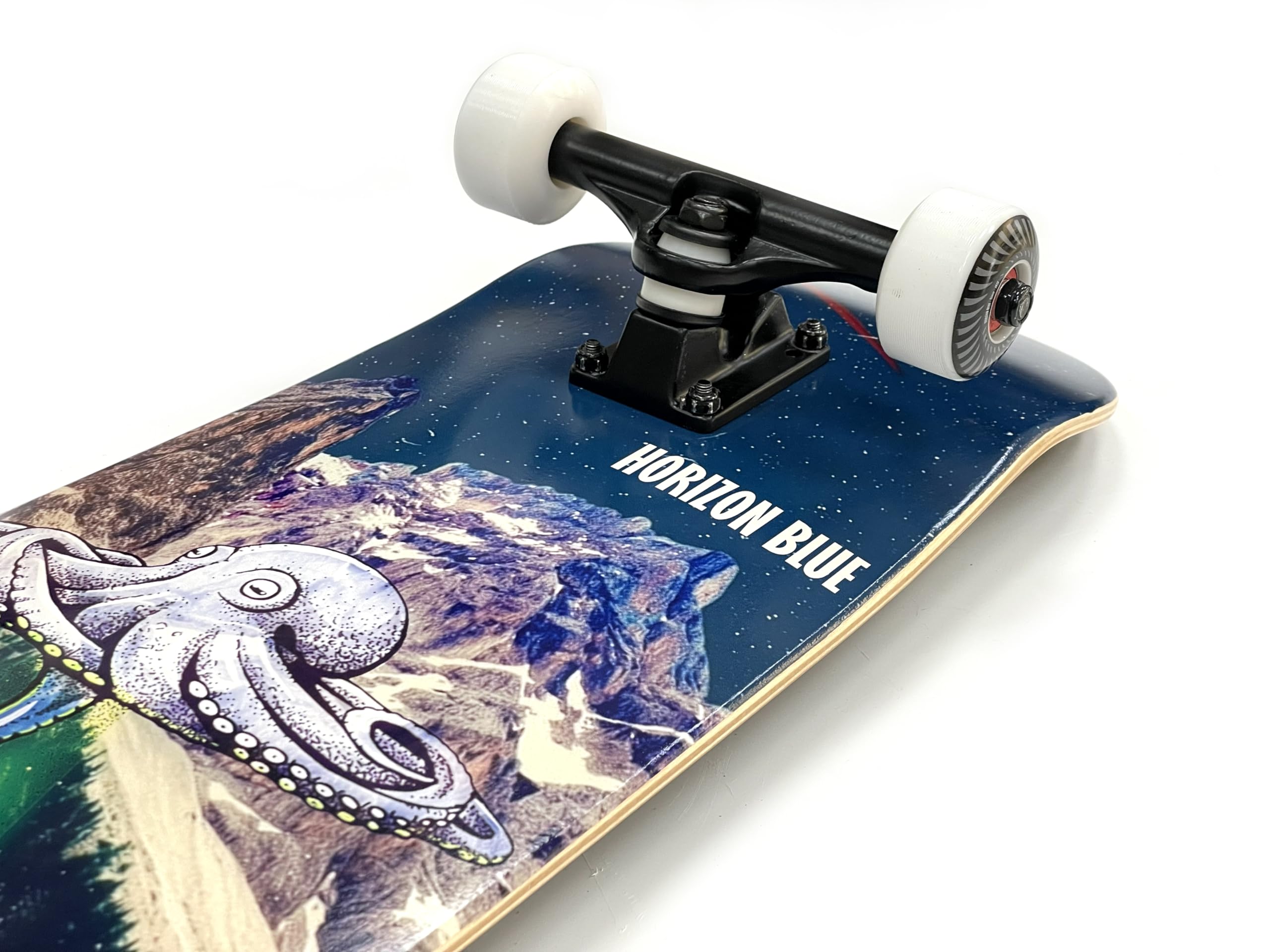 HORIZON BLUE Skateboard en érable 80,6 cm pour débutants, intermédiaires et professionnels