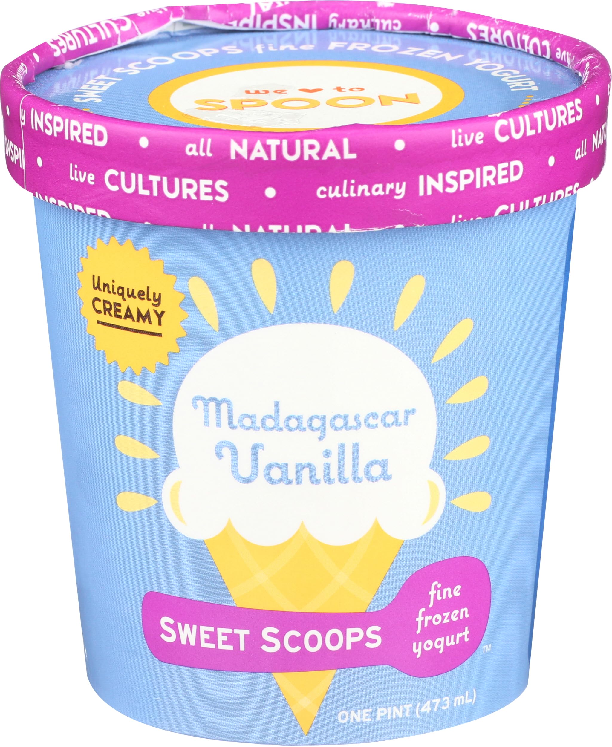 Yoguri出品 SWEET SCOOPS Madagascar Vanilla Frozen Yogurt, 16 OZ | Grocery
