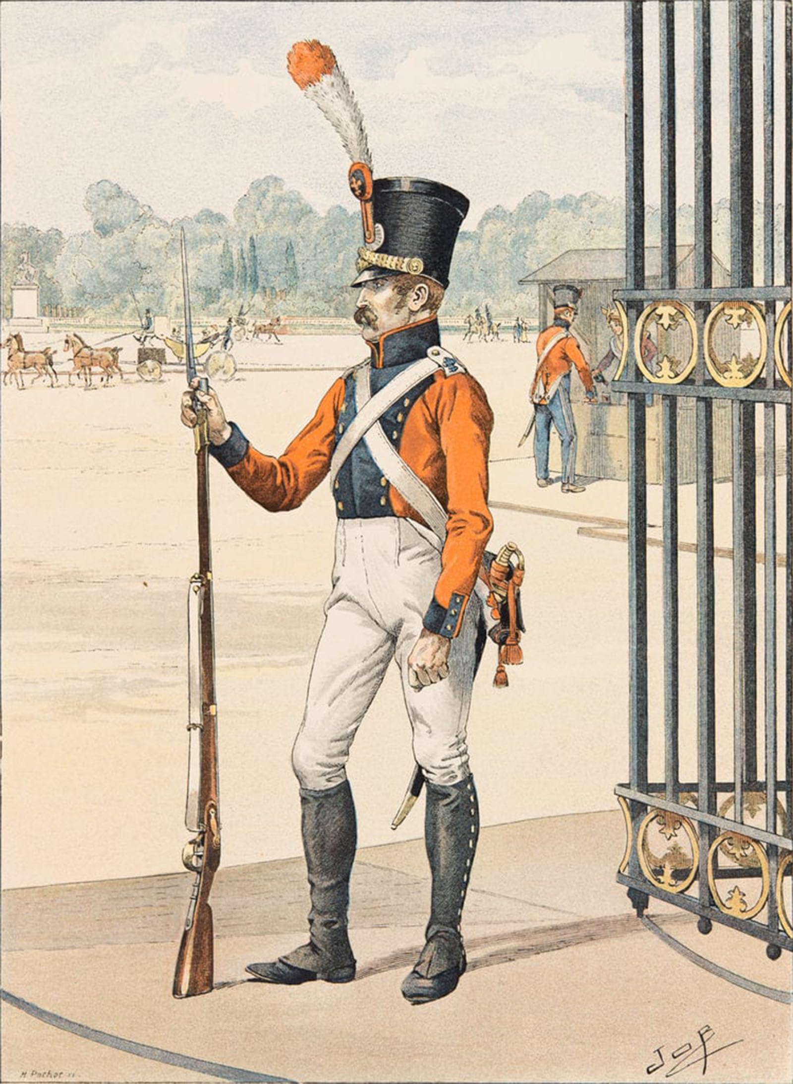 ARTXLXXBN Famous Painting Canvas Artwork Graffiti Print Outfit of the French Troops At All Times Grenadier of France Portrait Canvas Image for Home Decor 60x90cm