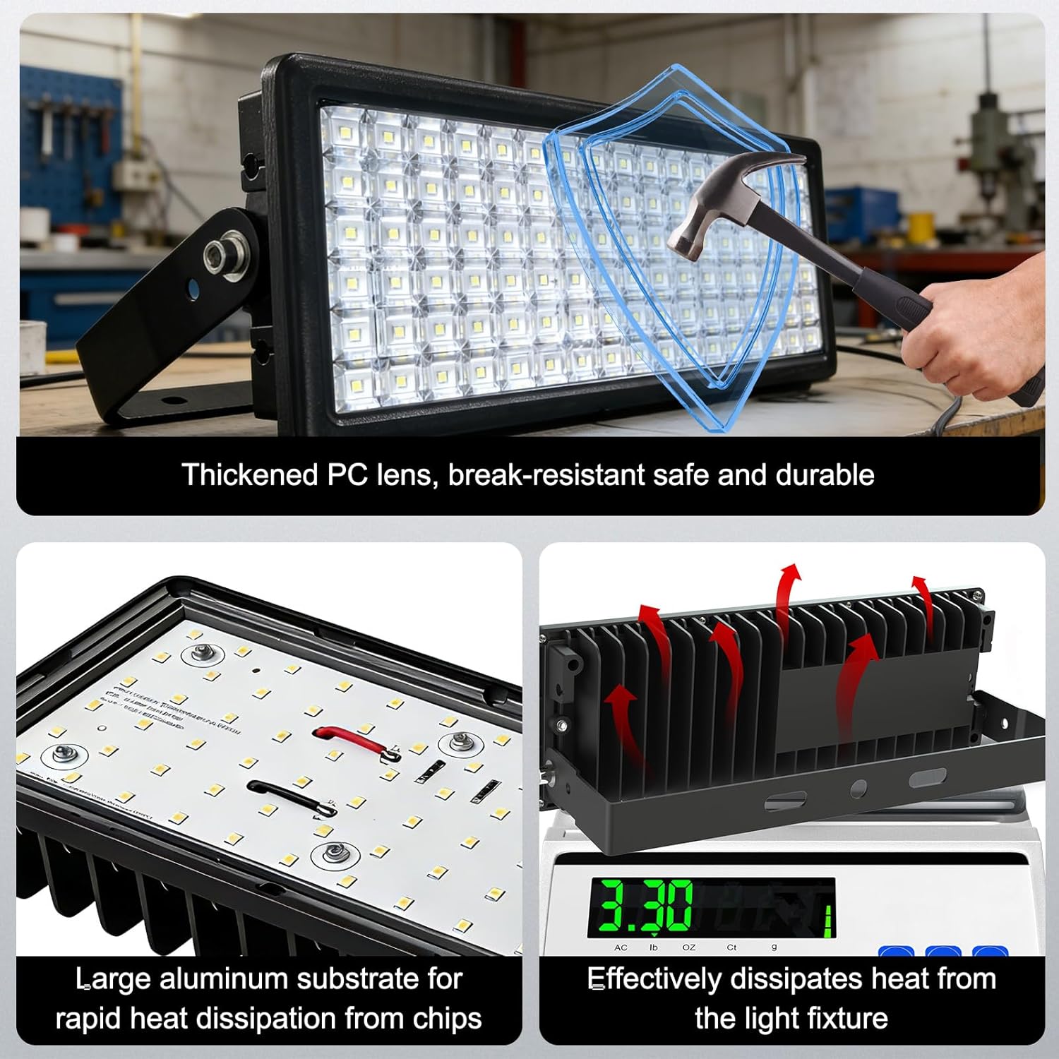 LED Stadium Lights 140000LM, AC 85-305V LED Flood Light Outdoor 2Pack (500W Each), 5000K Daylight, Adjustable Arena Light IP67 Waterproof, Field Lights for Court (5-Year Protection)