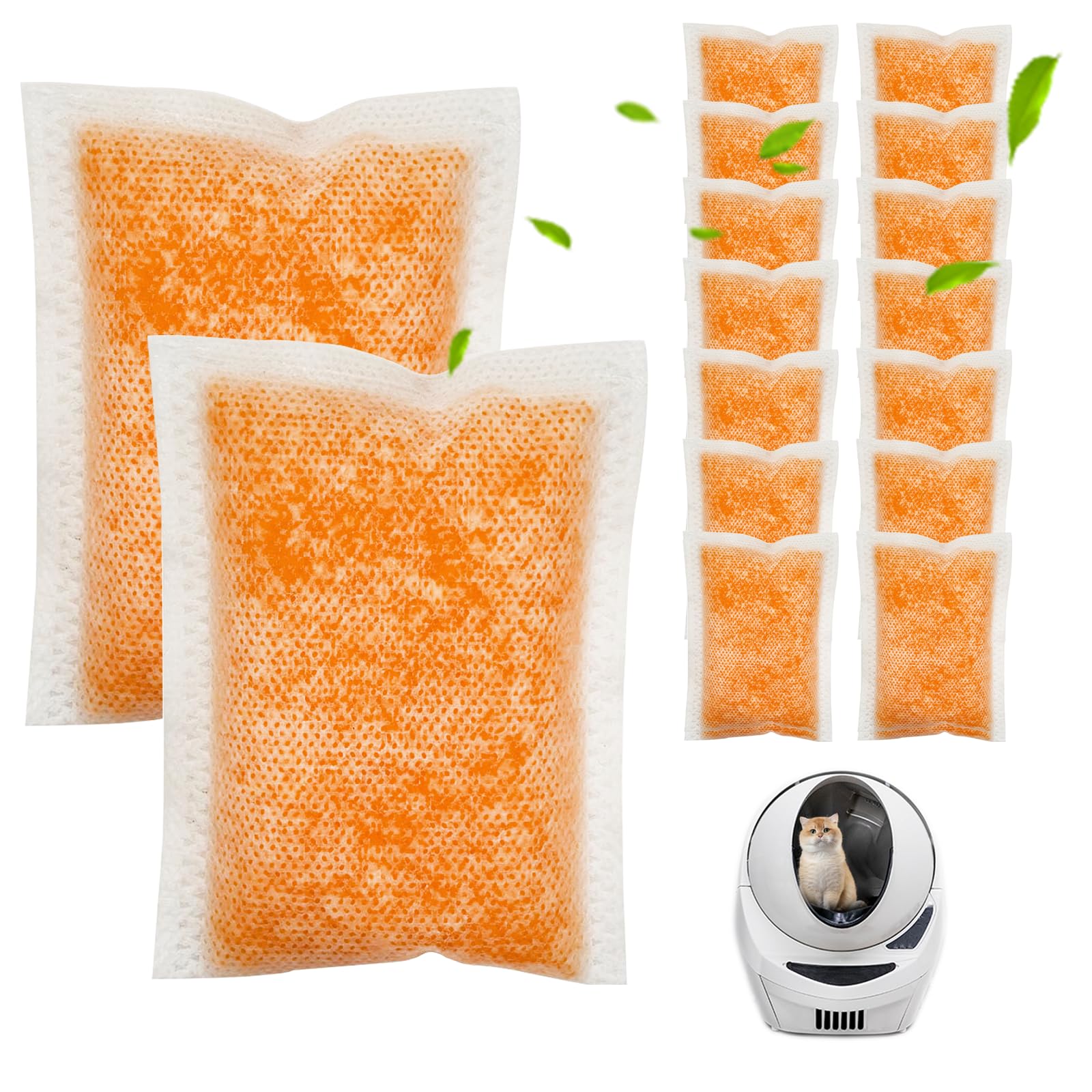 16 Pcs Cat Litter Box Deodorizer Refills Compatible with Whisker OdorTrap Pod Litter Robot 4 Accessories Filter, Eliminates Odors, Litter Box Odor Eliminator (Peach Scent)