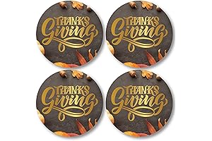 Thanksgiving Coasters Gift for Warm Drinks and Cold Protection - Set of...