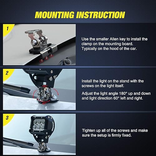 Miniatura 5 de Nilight Juego de 2 luces de triple fila de 4 pulgadas de 60 W, combo de punto de inundación de 6000 lúmenes, barra de conducción de barco, camiones