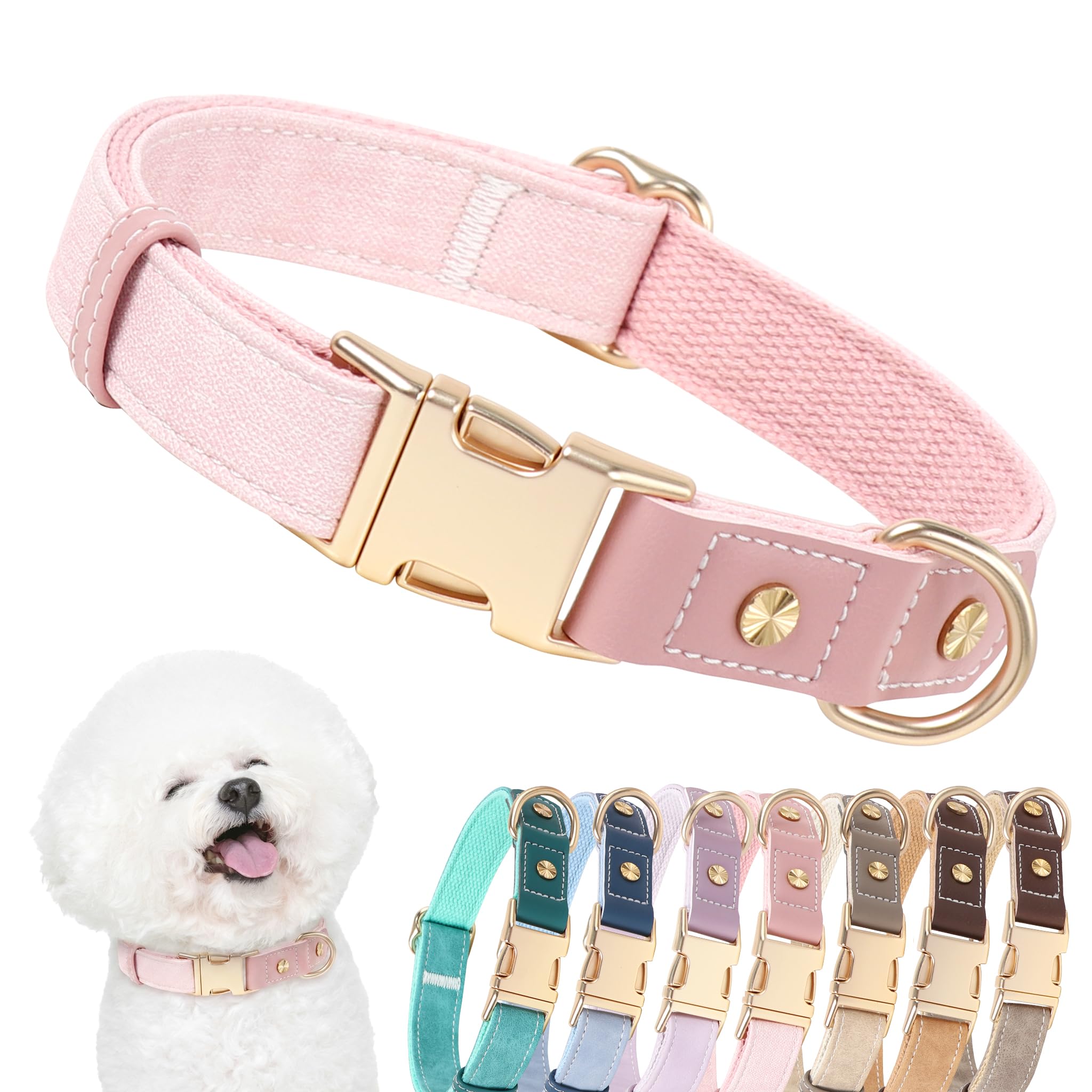 DOGWONG PU Leather Dog Collar