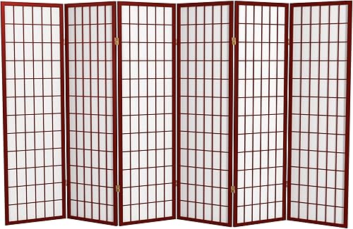 Oriental Furniture Pantalla Shoji para ventana de 5 pies de alto palisandro 6 paneles