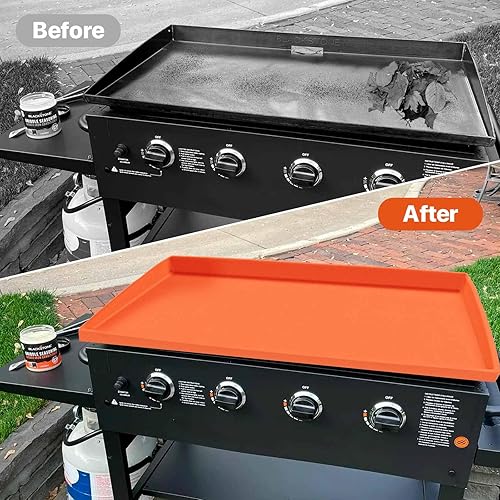 Miniatura 5 de Diketone Cubierta de silicona para parrilla Blackstone de 36 pulgadas, cubierta completa mejorada resistente, alfombrilla protectora de silicona de