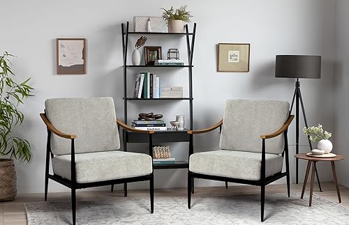 Miniatura 9 de Silla decorativa moderna para sala de estar, dormitorio, sillón de mediados de siglo, silla tapizada para oficina, cómoda silla de espera con marco