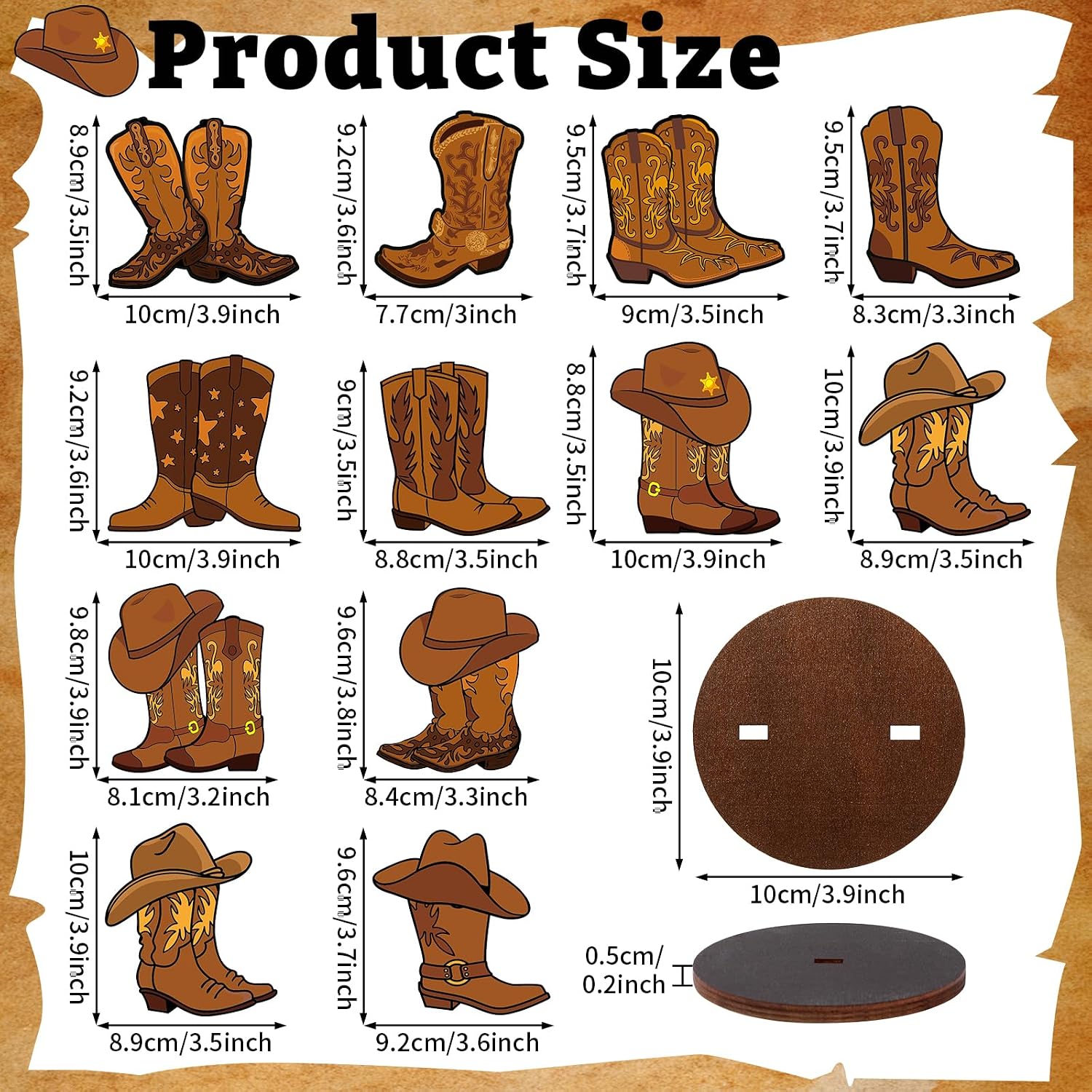 12Pcs West Cowboy Centerpieces Western Theme Birthday Party Decorations Western Cowboy Boots Table Centerpieces West Boots Stand Tabletop Decor for Baby Shower Birthday Party Favors Supplies image 2