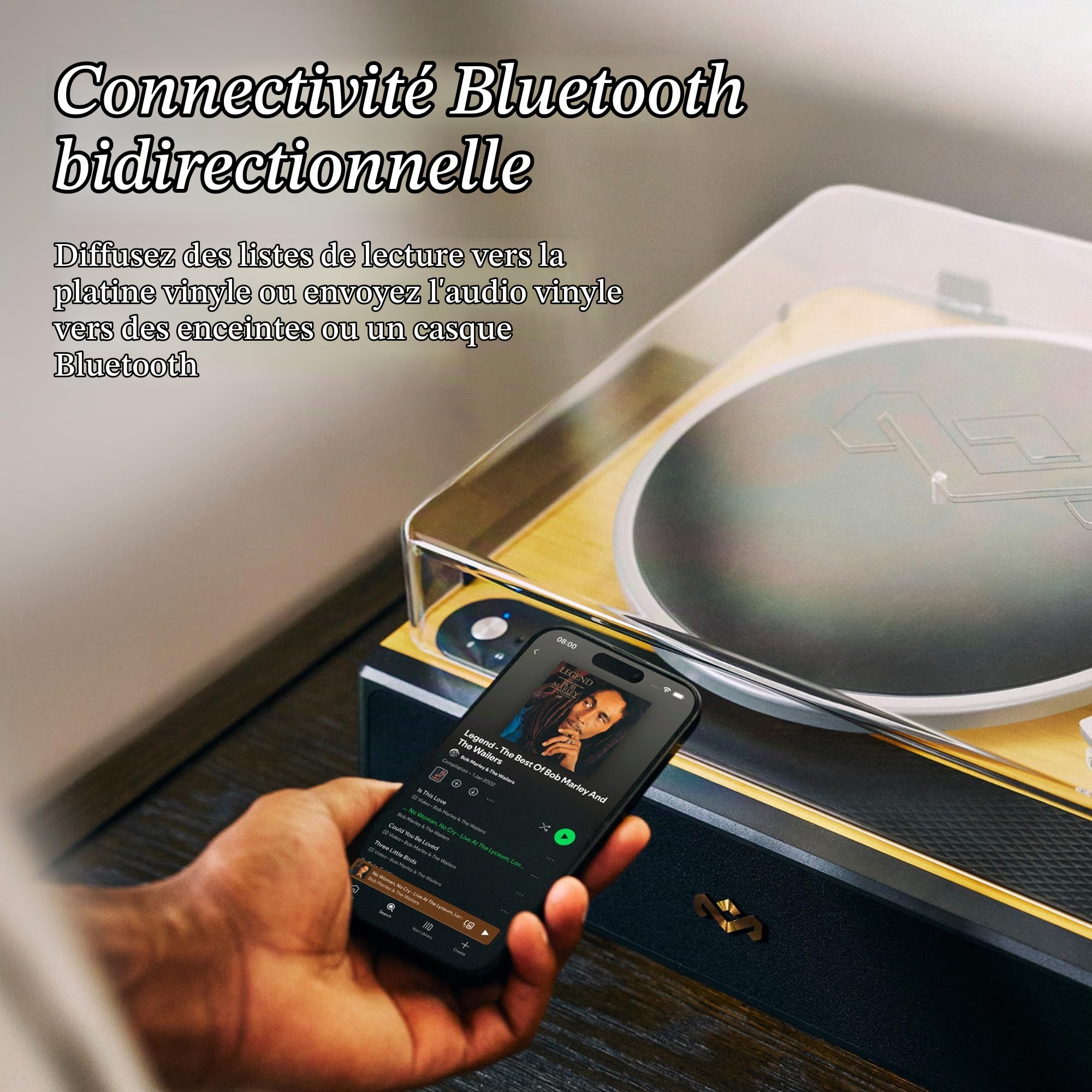House of Marley Soul Rebel Platine Vinyle Bluetooth avec Haut-parleurs