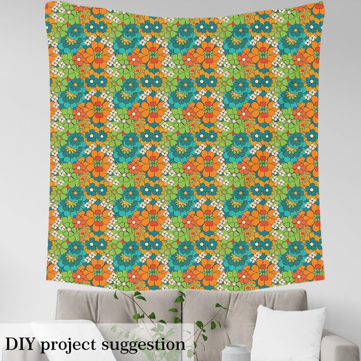 Amazon.com: Retro Hippie Flowers Fabric by The Yard,70s 80s Floral