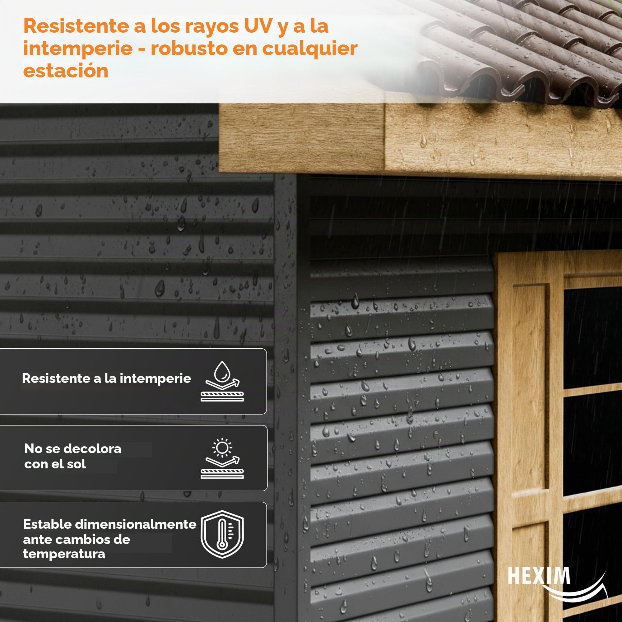 HEXIM Revestimiento de Fachadas, Paneles de Plástico, Revestimientos de Vinilo, Revestimiento de Pared Exterior, Resistente a UV, Siding PVC-U - (24 paneles grises) 9,84 metros cuadrados