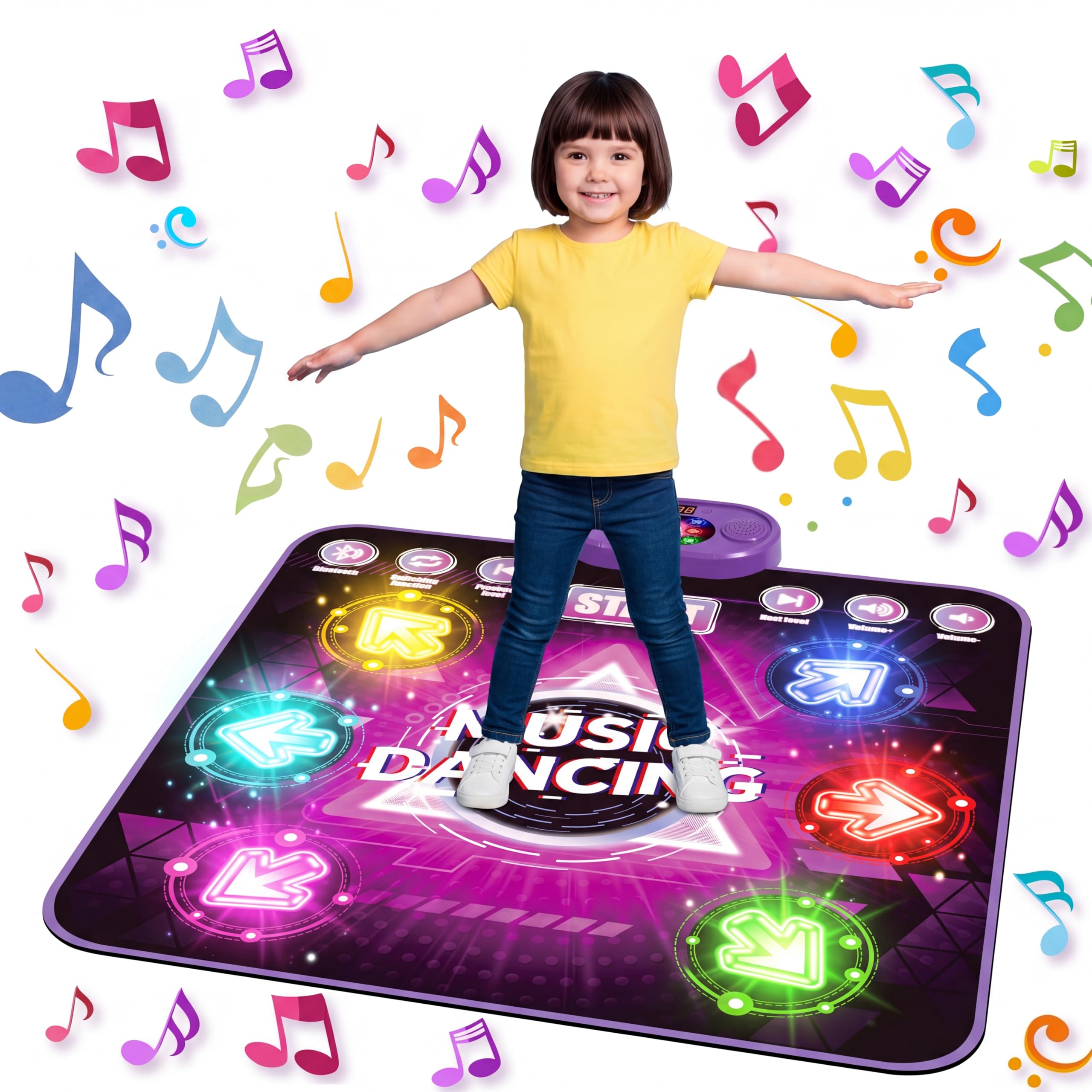Kinder-Musik-Tanzmatte,6 Leuchttasten,mehrere Spielmodi,3–12 Jahre,Geschenk