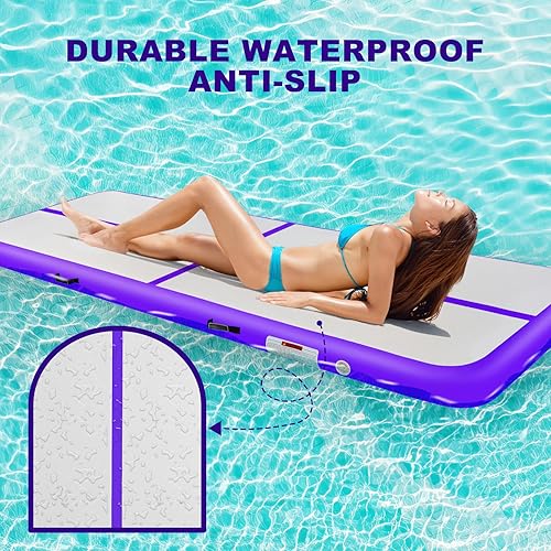 Miniatura 5 de Inflatable Gymnastics Mat 10ft13ft16ft20ft Air Tumbling Track Mats 48 inches Thick for Home UseTrainingCheerleadingYogaWater with Pump