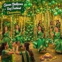 Propsicle Green Metallic Balloons for Jungle Safari Birthday Decoration gallery image