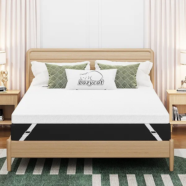 Full Size Mattress Topper, 3 inch Memory Foam Mattress Topper for Back Pain Relief, Removable & Washable Cover, Anti-Slip, CertiPUR-US & Oeko-Tex Certified