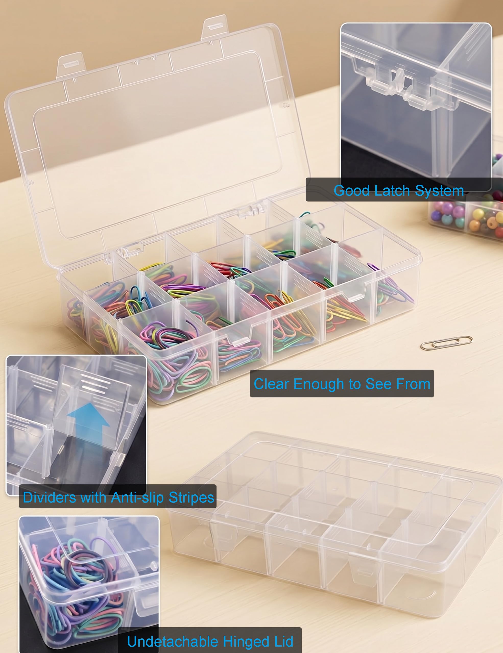 15 clear tackle box Buzbe Colony Thin Modular : Sports & Outdoors Food Safe PP Clear Plastic Fishing Tackle